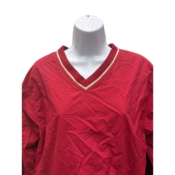 VTG Lands End Windbreaker Jackey Unisex Womens M 10-12 Pullover 80s 90s Red - Picture 2 of 7